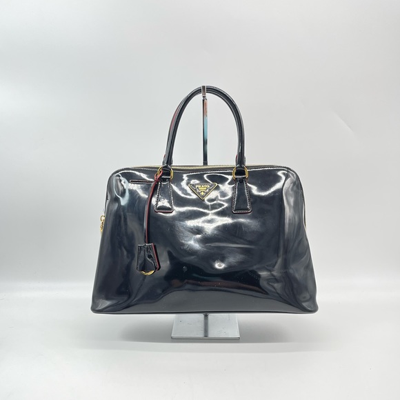 Prada Handbags - Prada Black Patent Leather Handbag Satchel